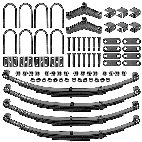 4 Leaf of Replacement for SW4B Trailer Leaf Spring, 3500lb 4 Leaf of Replacement for SW4B Trailer Leaf Spring, 3500lb Tandem Trailer Axle Suspension Kit with 1750lb Capacity Double Eyes Leaf Springs, 2*U-Bolt and Hanger Kit
