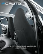 PIC AUTO Carbon Fiber Mesh Front Seat Covers Gray Airbag Safe - Image 5