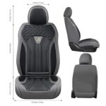 Premium Leather Car Seat Covers - Full Set 5-Seat Universal Fit Gray Black - Image 3