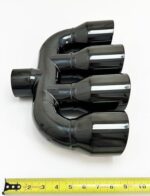 Quad Exhaust Tip 2.5in Inlet 3.5x15 Black Chrome Stainless Steel - Image 5