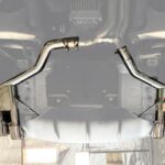Replacement For 2015-Present Porsche Macan Base S TURBO GTS T-304 Stainless Steel Muffler Delete Axle Back 4" Double Wall Quad Tips Exhaust
