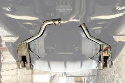 Replacement For 2015-Present Porsche Macan Base S TURBO GTS T-304 Stainless Steel Muffler Delete Axle Back 4" Double Wall Quad Tips Exhaust