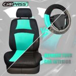 CAR PASS 3D Air Mesh Seat Covers: Breathable, SUV/Truck, Black Mint - Image 6