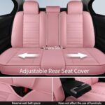 Luxury Pink Car Seat Covers: Waterproof Leather Full Set for Sedan SUV Truck - Image 6