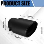 HEVLE Stainless Steel Black Exhaust Tip | Universal Fit | Chrome-Plated Trim - Image 2
