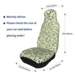 MAGIFUN Green Leaf Car Seat Covers Universal Fit Set of 2 - Image 3