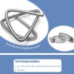 78" Stainless Steel Diesel Heater Exhaust Pipe 1" Vent Hose - Image 6
