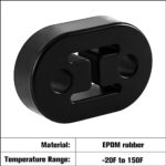 SINGARO Heavy Duty Rubber Exhaust Hanger 2PC Muffler Mount Kit Black - Image 3