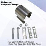 2.5" Stainless Steel Exhaust Band Clamps 2pc T304 Lap Joint - Image 5