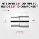 2" to 2.5" Stainless Steel Exhaust Reducer Adapter 4" Long - Image 2