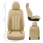 FLORICH Leather Car Seat Covers Full Set 5 Seat Beige Universal - Image 3