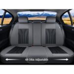 Premium Leather Car Seat Covers - Full Set 5-Seat Universal Fit Gray Black - Image 5