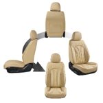 FLORICH Leather Car Seat Covers Full Set 5 Seat Beige Universal - Image 6
