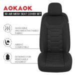 AOKAOK 3D Air-Mesh Car Seat Covers Full Set Breathable Universal Fit Black - Image 6