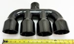 Quad Exhaust Tip 2.5in Inlet 3.5x15 Black Chrome Stainless Steel - Image 4