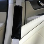 Amooca Faux Fur Seatbelt Shoulder Pads 2 Pack Black 10.5in - Image 4