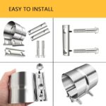 2PCS 2.25 Inch Stainless Steel Exhaust Clamps Muffler Pipe Band - Image 6