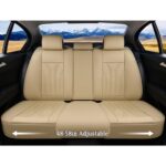 FLORICH Leather Car Seat Covers Full Set 5 Seat Beige Universal - Image 4