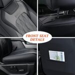 Premium Leather Ford F150 Seat Covers 2015-2024 Full Set Crew Cab Black Gray - Image 3