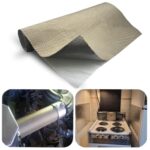 DEGEOBERLIN Titanium Adhesive Backed exhaust heat shield 12'' X 47'' for wall behind grill 2500 Degrees High Temp Protection Material Thermal Barrier Blanket Mat