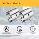 2PCS 2.25 Inch Stainless Steel Exhaust Clamps Muffler Pipe Band - Image 5