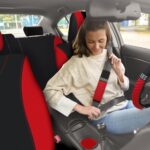 Luxury Bling Crystal Car Accessories Set for Women, Leather Seat Cover & Wheel Decor - Image 6