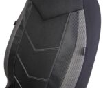 PIC AUTO Carbon Fiber Mesh Front Seat Covers Gray Airbag Safe - Image 3
