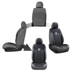 Premium Leather Car Seat Covers - Full Set 5-Seat Universal Fit Gray Black - Image 6