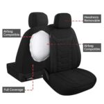 AOKAOK 3D Air-Mesh Car Seat Covers Full Set Breathable Universal Fit Black - Image 8