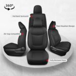 Toyota RAV4 2019-2024 Leather Car Seat Covers Full Set Waterproof Black - Image 8