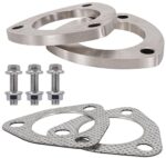 SHINTONES 2.5 Inch 3 Bolt Stainless Steel Exhaust Flanges & Gaskets Connection Kit with bolts and nuts (2.5"/63mm)