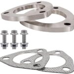 SHINTONES 2.5 Inch 3 Bolt Stainless Steel Exhaust Flanges & Gaskets Connection Kit with bolts and nuts (2.5"/63mm)