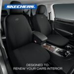 Skechers Car Seat Covers Full Set Black Polyester Airbag Safe SUV - Image 2