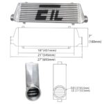 High-Performance Universal Turbo Intercooler 2.5" Inlet Silver Aluminum Charge Cooler - Image 2