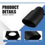 HEVLE Stainless Steel Black Exhaust Tip | Universal Fit | Chrome-Plated Trim - Image 3