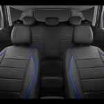 CAR PASS Leather Front Seat Covers Waterproof Black Blue Universal Fit Airbag Compatible - Image 6