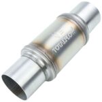 TOTALFLOW 20016 Straight Through Universal Exhaust Muffler | 409 Stainless Steel | 2.5 Inch Inner Diameter Inlet/Outlet