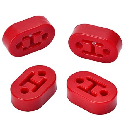 PTNHZ RACING Universal 4PCS Polyurethane Exhaust/Muffler Rubber Short Hanger Insulator Bracket Bushing Mount 10mm Red
