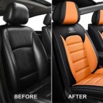 Subaru Crosstrek Leather Seat Covers | Waterproof Airbag Compatible | Black Orange - Image 7