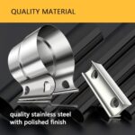 2PCS 2.25 Inch Stainless Steel Exhaust Clamps Muffler Pipe Band - Image 3