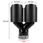 A-KARCK Black Carbon Fiber Dual Exhaust Tip 3" Inlet 3.5" Outlet Performance Muffler Trim - Image 2