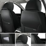 Subaru Crosstrek Leather Seat Covers | Waterproof Airbag Compatible | Black Orange - Image 4