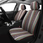 Pariitadin Red Baja Saddle Blanket Car Seat Covers Universal Fit
Washable Striped Woven Front Seat Protectors with Belt Pads - Image 2