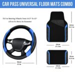 Universal Car Seat Covers Set: Waterproof Mesh Leather, Black Blue Fit 95% Vehicles - Image 5