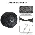 Black Exhaust Heat Wrap 2x16.5ft Kit with Ties for Car Motorcycle - Image 3