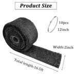Black Exhaust Heat Wrap 2x16.5ft Kit with Ties for Car Motorcycle - Image 2