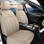 Premium Leather Car Seat Covers: Waterproof, Universal Fit, Beige Sedan SUV Protection - Image 2