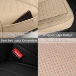 Premium Leather Car Seat Covers | Universal Fit | Anti-Slip Protection | Beige - Image 4