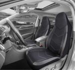 PIC AUTO Carbon Fiber Mesh Front Seat Covers Gray Airbag Safe - Image 2