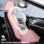 Luxury Pink Car Seat Covers: Waterproof Leather Full Set for Sedan SUV Truck - Image 4